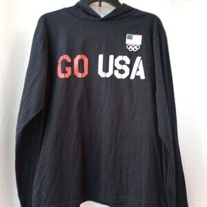 Team USA Olympic Committee XL Navy Hooded Women’s Long Sleeve T-Shirt
